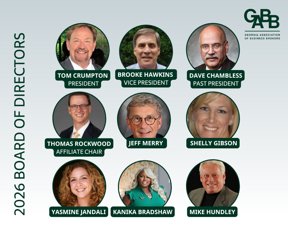 Photo array of the 2026 Georgia Association of Business Brokers Board of Directors